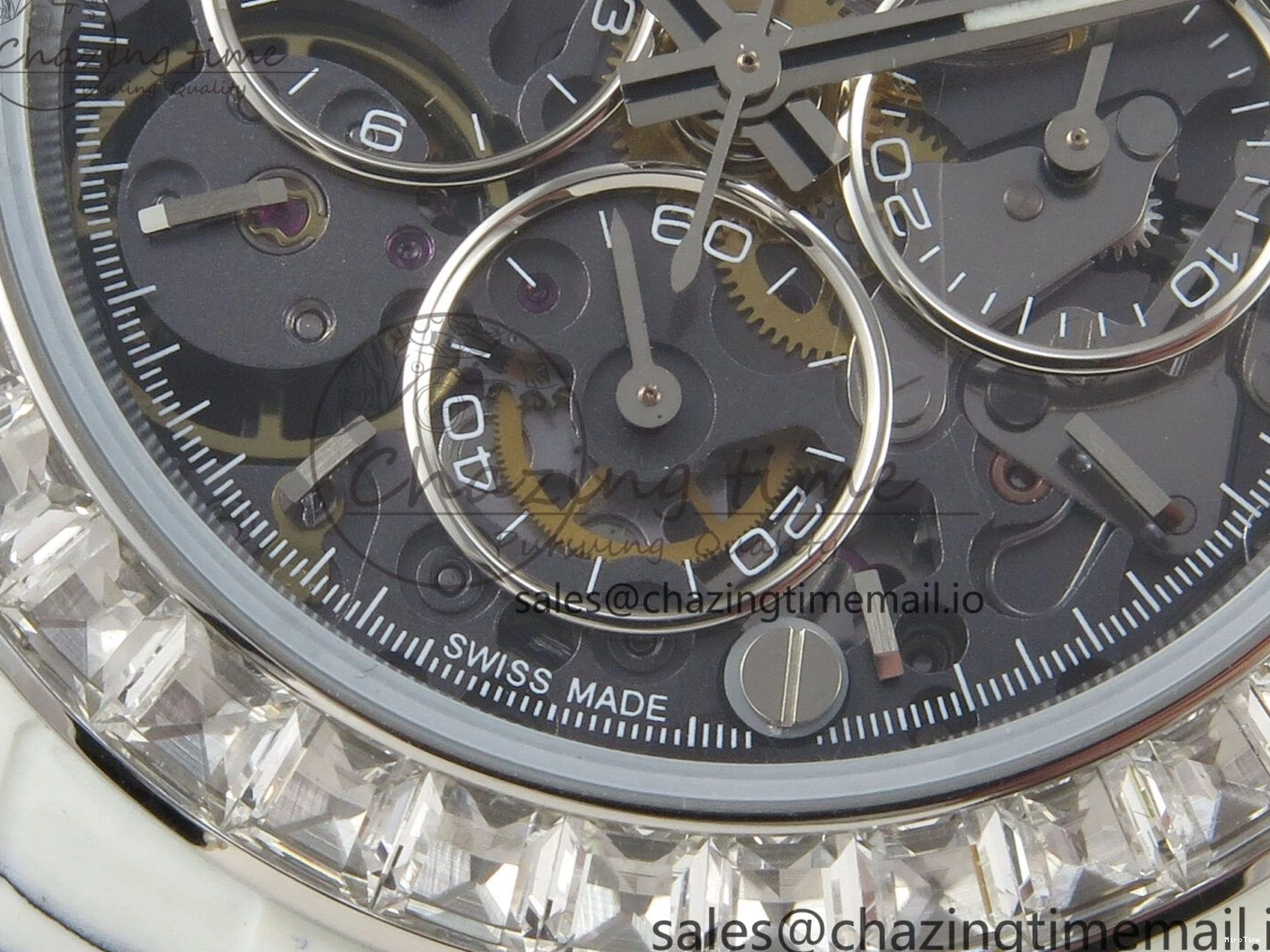 MiroTime 0301 Daytona Cosmograph White Carbon MPF Best Blaken Skeleton Dial on White Nylon Strap A FreshLook 314